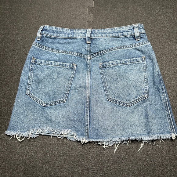 Free People Denim Mini Skirt with Frayed Hem - Picture 5 of 5